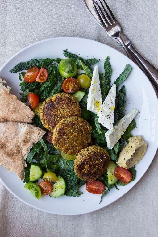 Greek Salad with Homemade Falafel