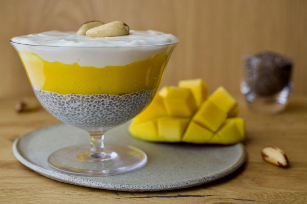 Greek Yogurt Chia Pudding with Mango