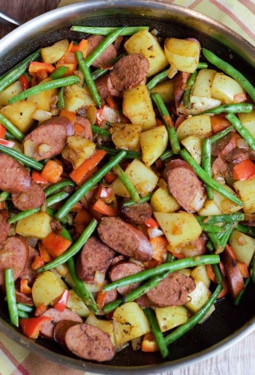 Green Bean and Sausage Skillet Dinner
