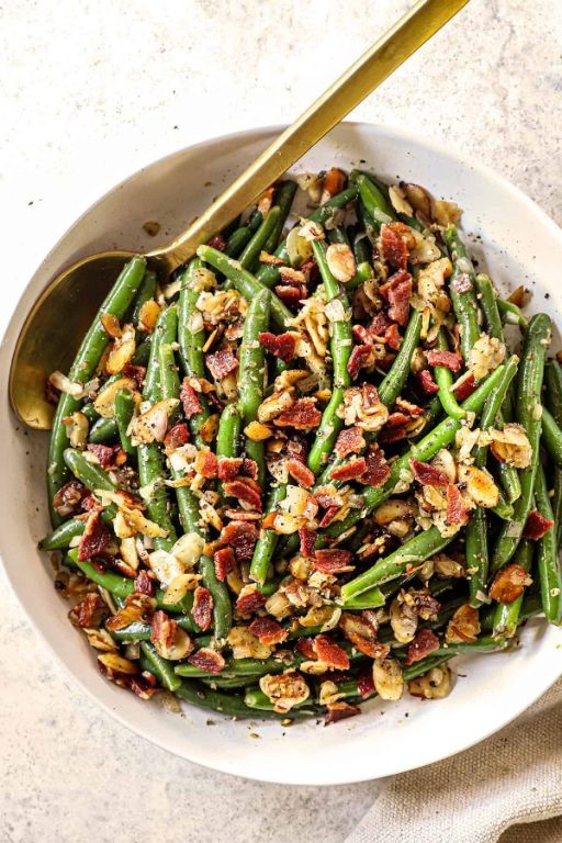 Green Beans Almondine with Crispy Bacon
