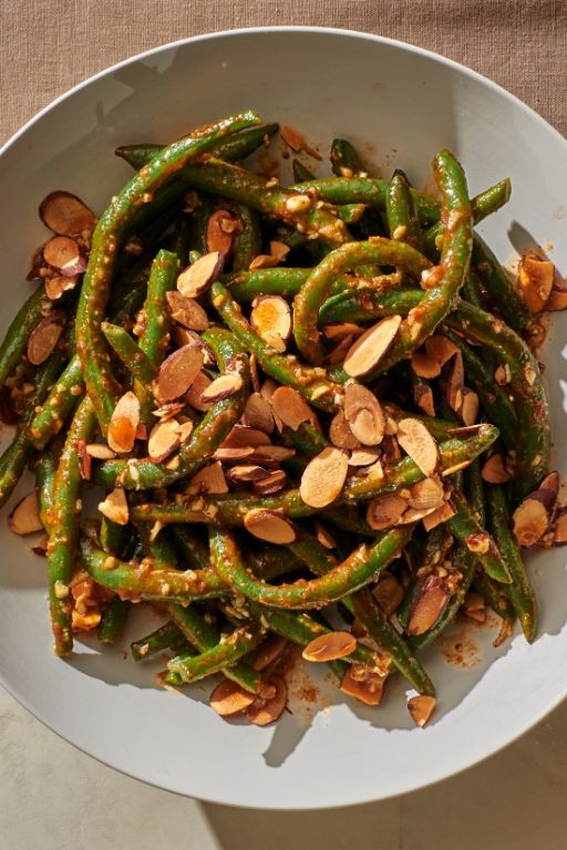 Green Beans with Almond Butter and Chili Flakes