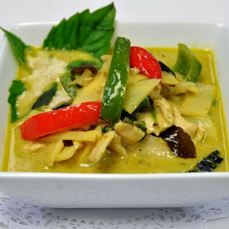 Green Curry Chicken Thighs with Bamboo Shoots