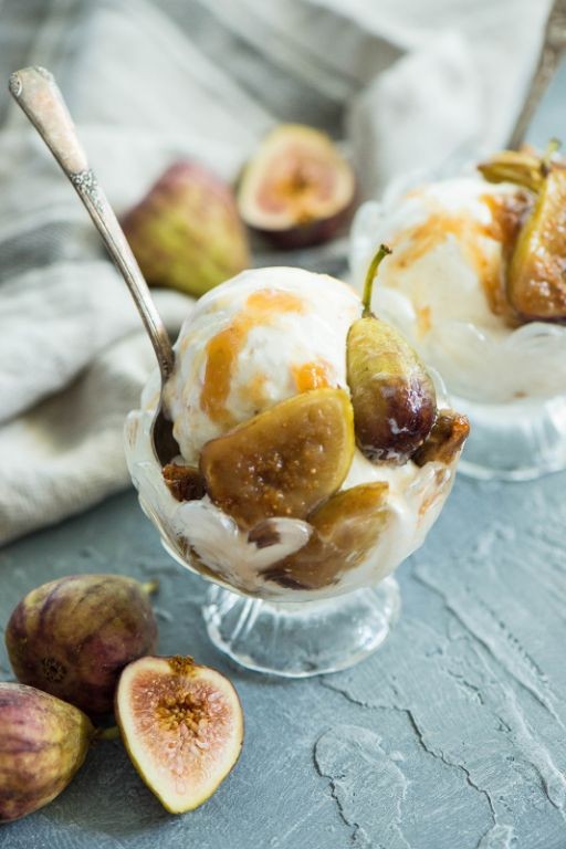 Green Fig and Vanilla Ice Cream