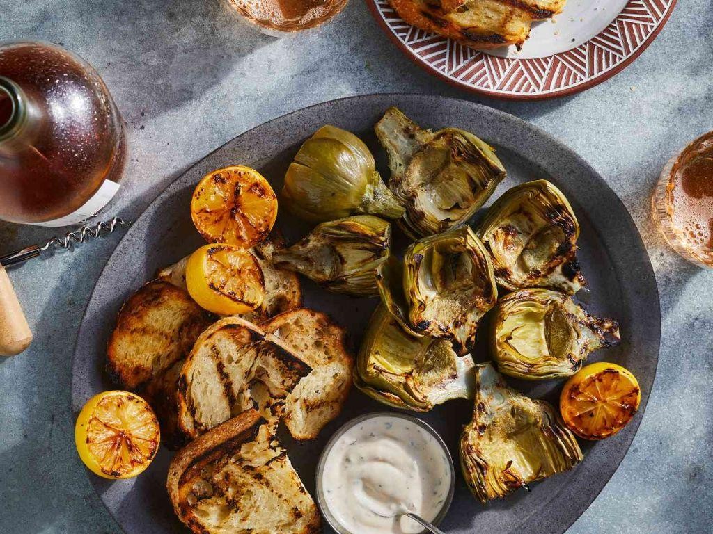 Grilled Artichokes with Lemon Aioli