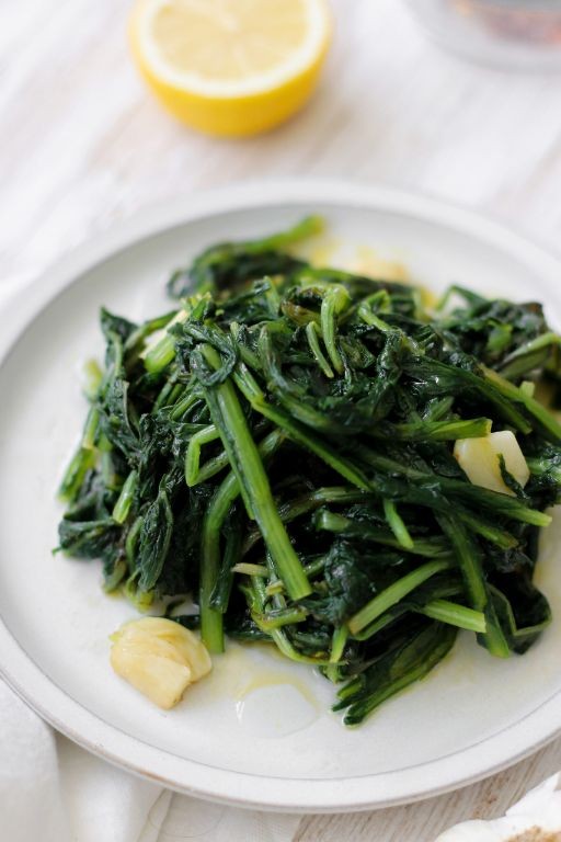 Grilled Dandelion Greens with Parmesan and Pine Nuts