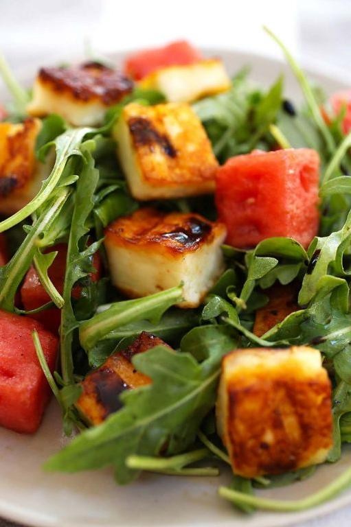 Grilled Halloumi and Watermelon Salad