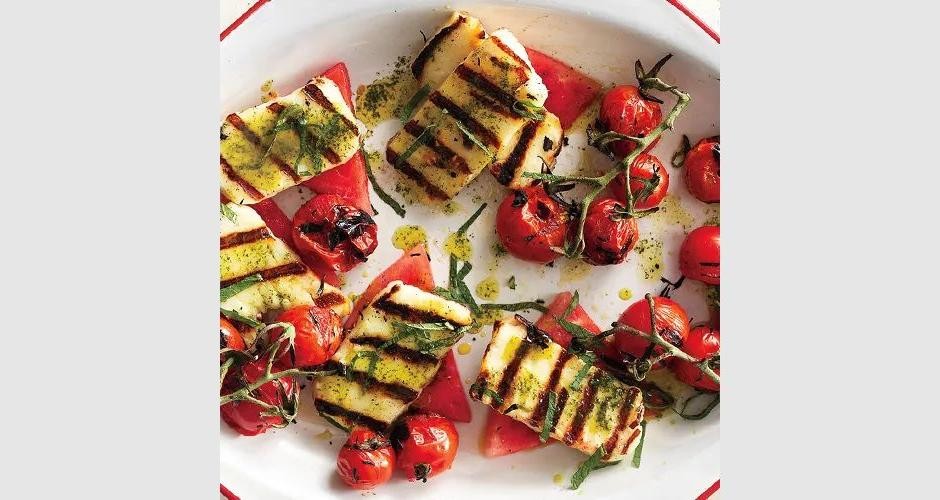 Grilled Halloumi with Watermelon and Mint