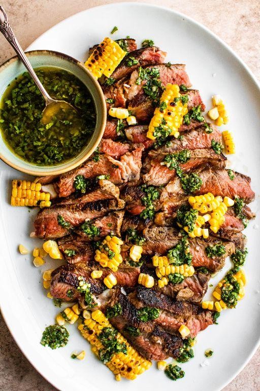 Grilled Ribeye with Chimichurri Sauce