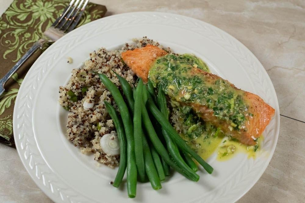 Grilled Salmon with Italian Salsa Verde