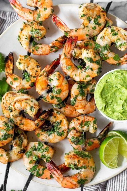 Grilled Shrimp Skewers with Lime
