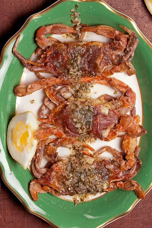 Grilled Soft Shell Crab with Garlic Butter