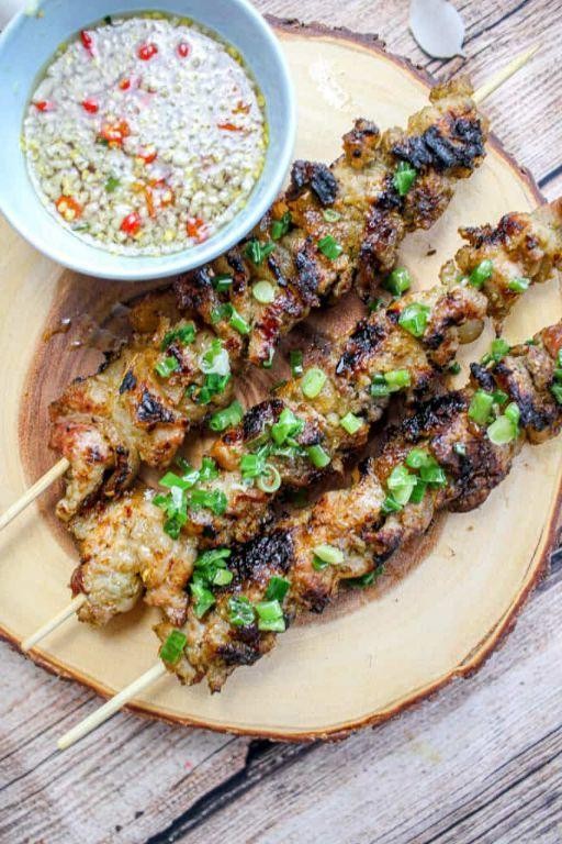 Grilled Thai Pork Skewers with Lemongrass