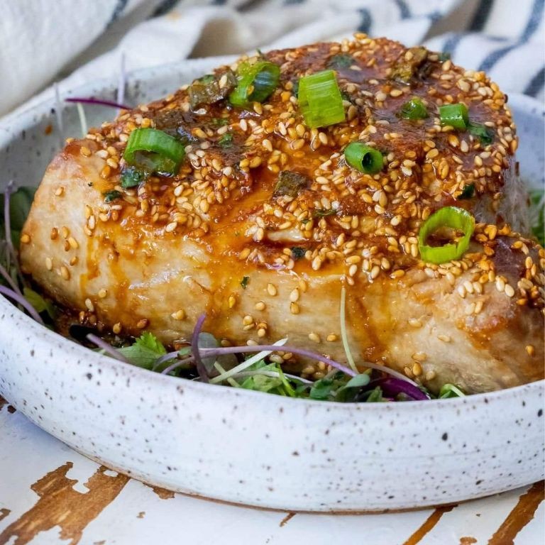 Grilled Tuna Steaks with Sesame Ginger Glaze