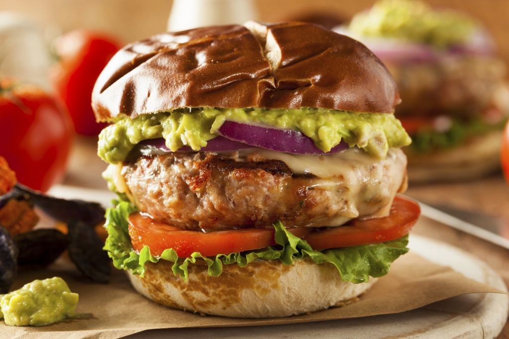 Grilled Turkey Burgers with Avocado Spread