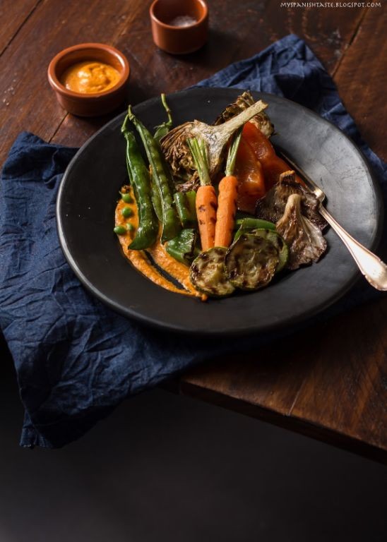 Grilled Vegetable Pintxos with Romesco Sauce