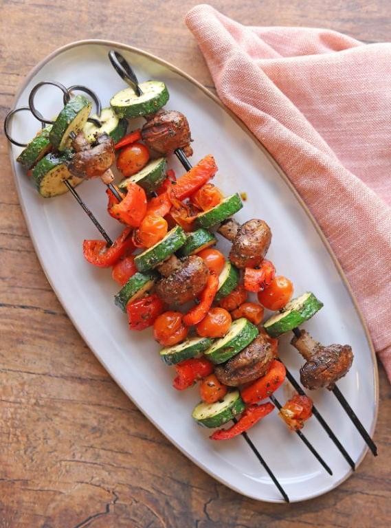 Grilled Vegetable Skewers with Herb Marinade