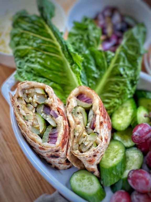 Grilled Vegetable and Hummus Wraps