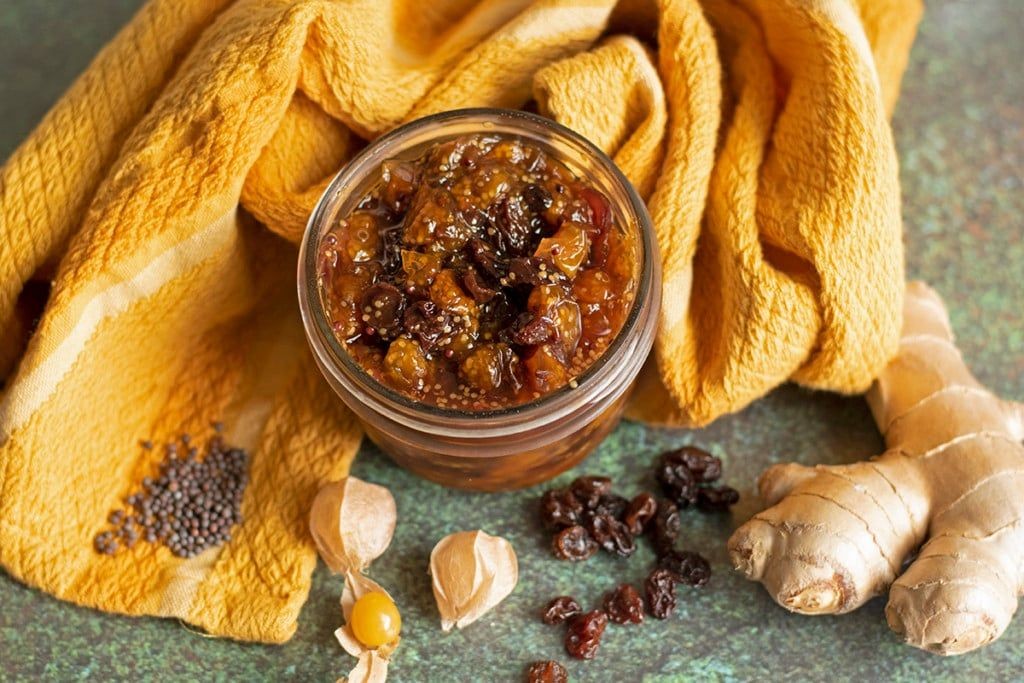 Ground Cherry Chutney with Ginger