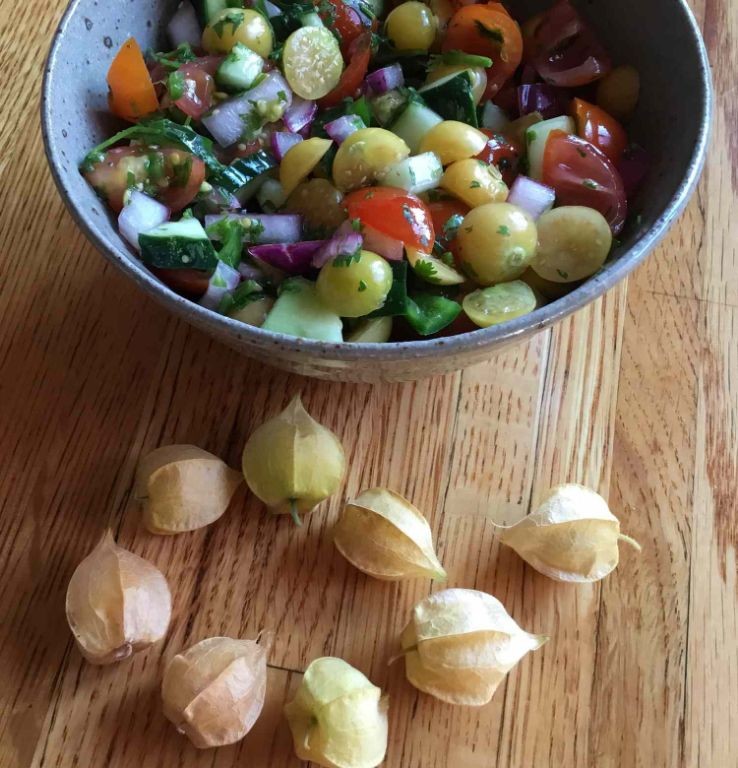 Ground Cherry Salsa with Jalapeños