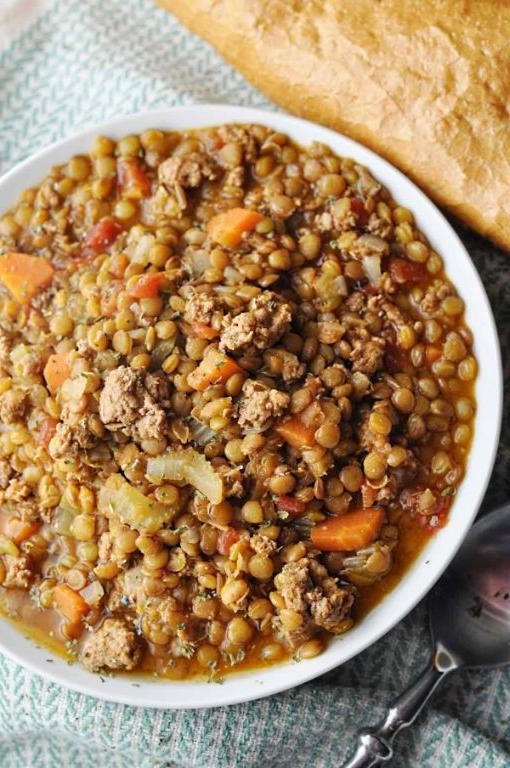 Ground Turkey and Lentil Soup