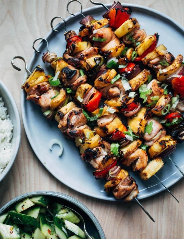 Guinea Pig Kebabs with Peppers and Pineapple