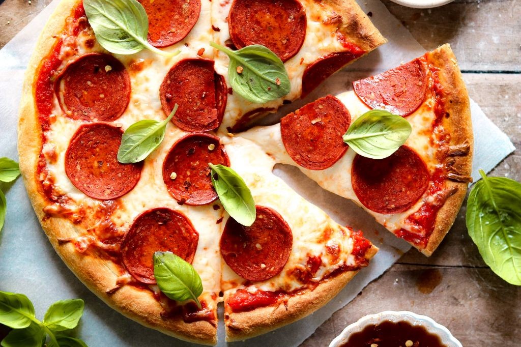 Guinea Pig Pizza with Mozzarella and Basil
