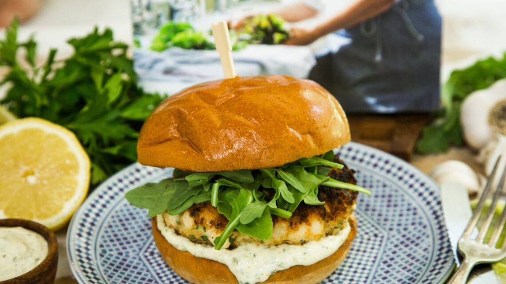 Halibut Burgers with Dill Aioli
