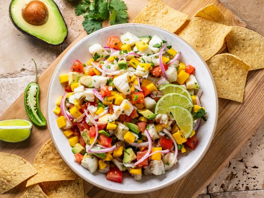 Halibut Ceviche with Avocado and Lime