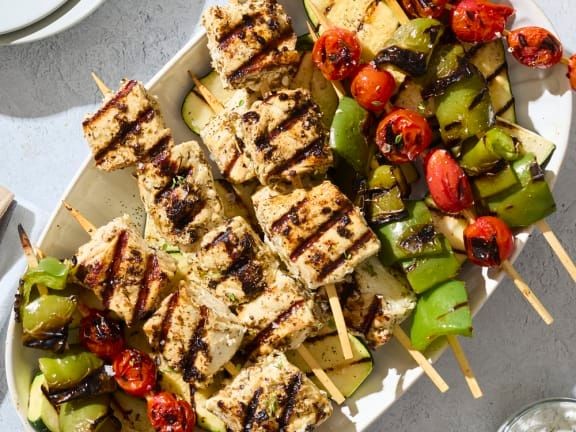 Halibut Kebabs with Mediterranean Marinade