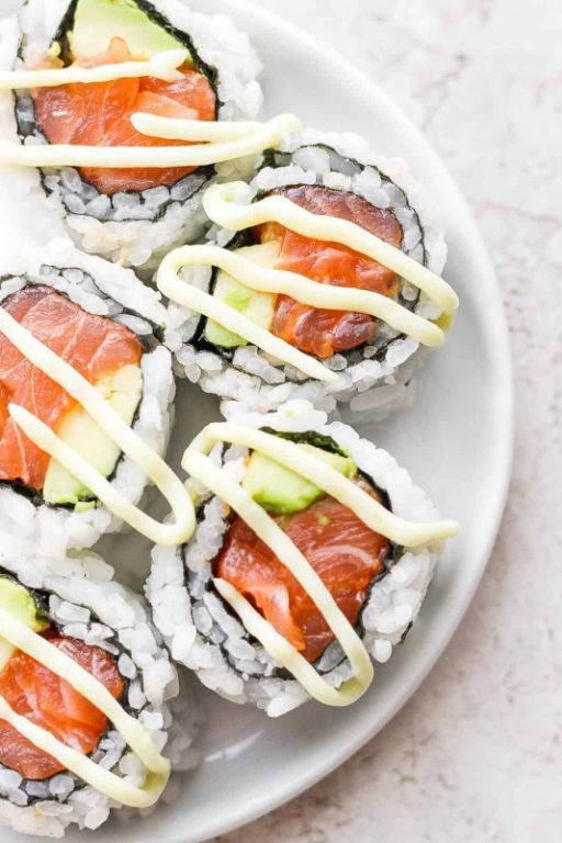 Halibut Sushi Rolls with Wasabi Mayo