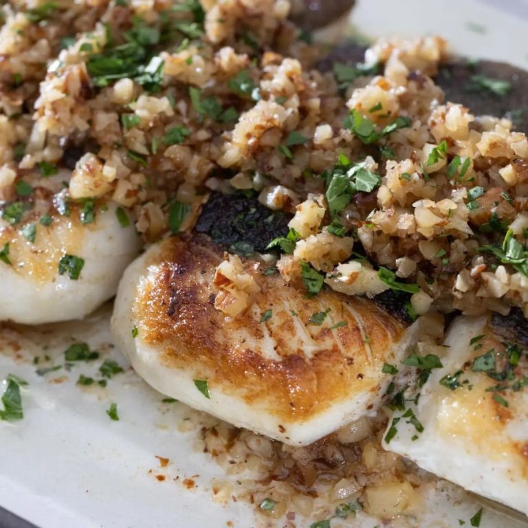 Halibut with Brown Butter and Almonds