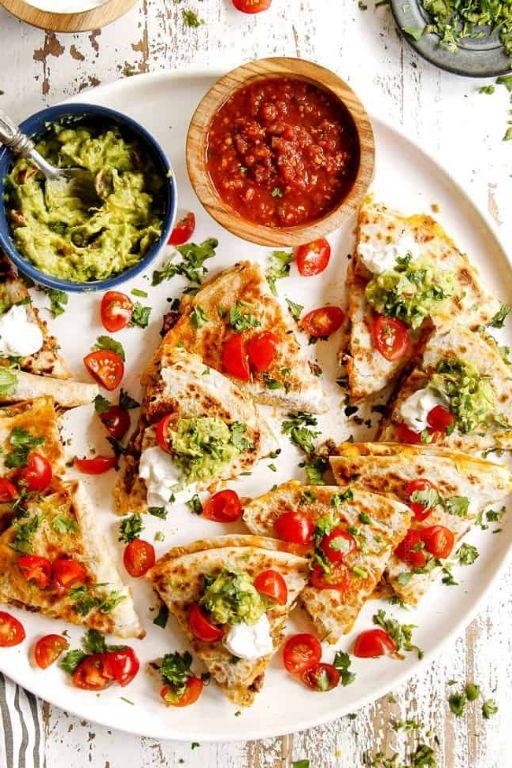 Hamburger Breakfast Quesadilla with Salsa