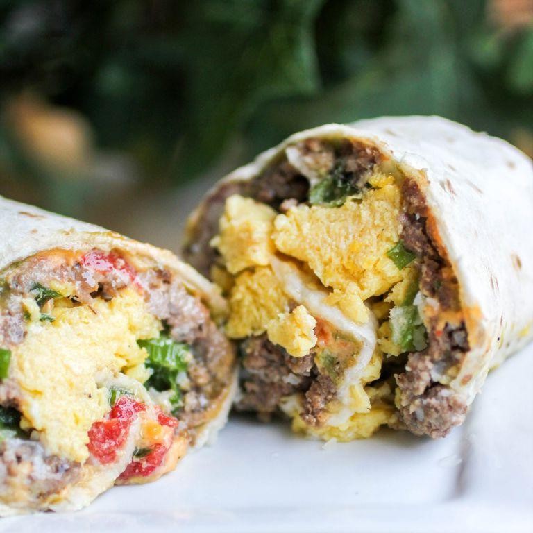 Hamburger Breakfast Sausage and Egg Wrap