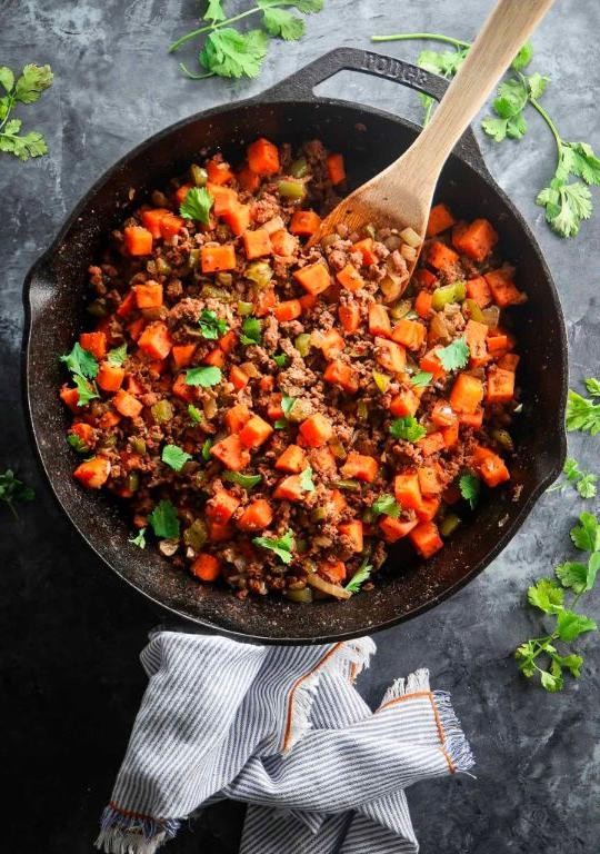 Hamburger and Sweet Potato Breakfast Hash