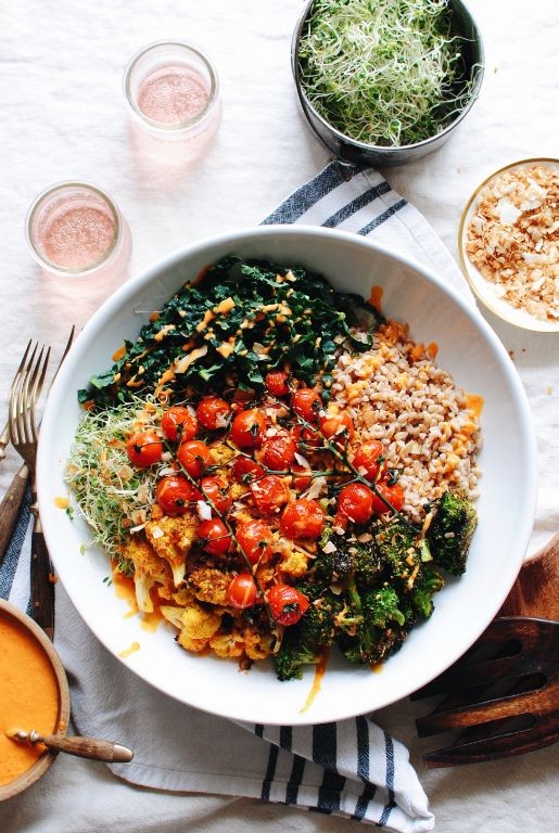 Harissa Roasted Veggie Power Bowl with Farro