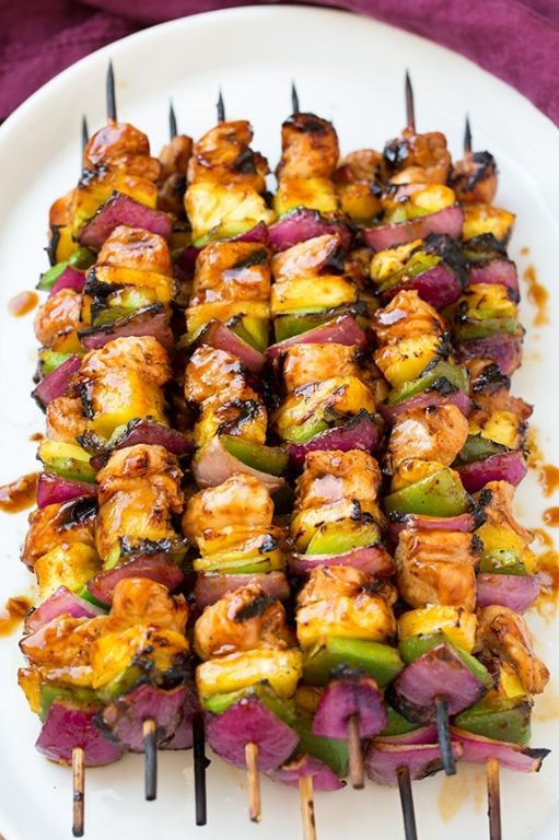 Hawaiian BBQ Chicken Skewers with Pineapple