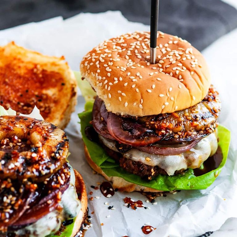 Hawaiian Teriyaki Grilled Beef Burgers