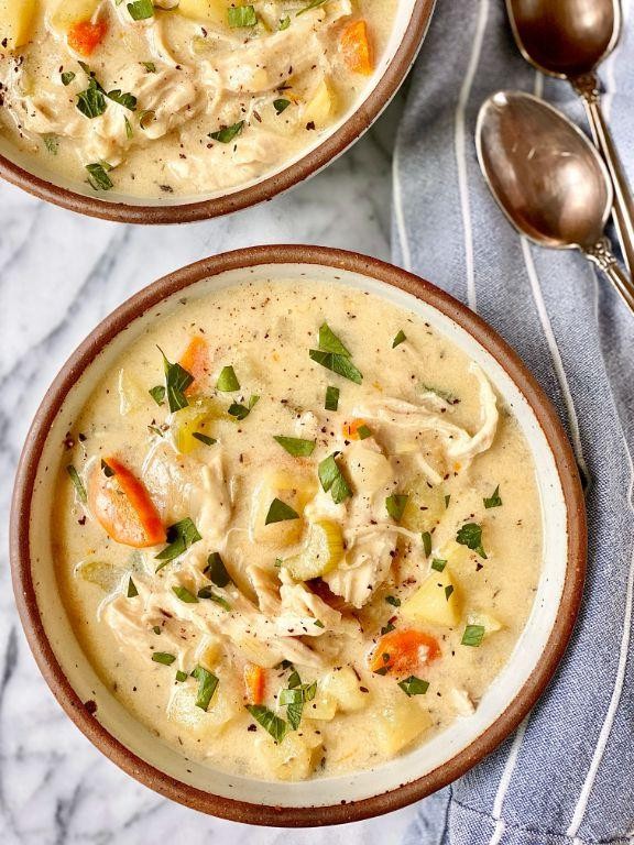 Hearty Shredded Chicken and Potato Soup