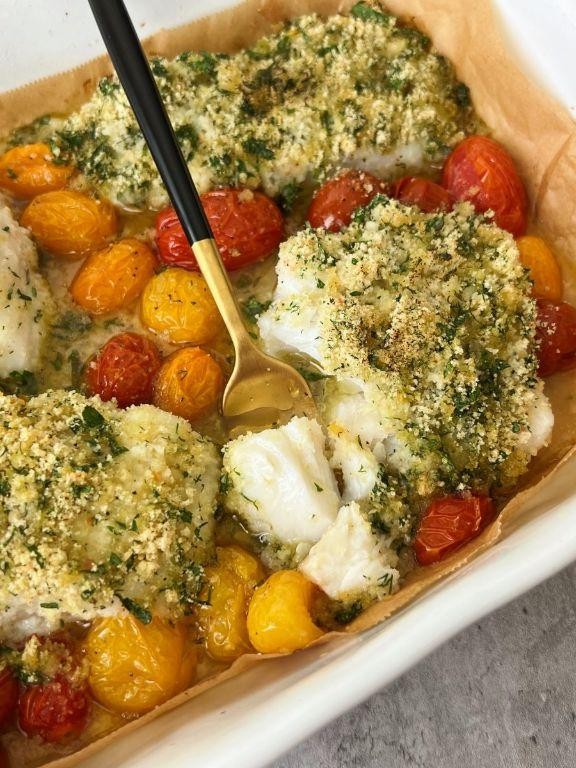 Herb-Crusted Baked Cod
