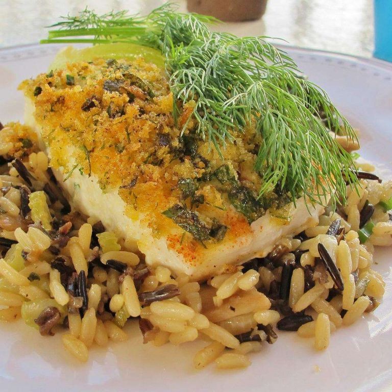 Herb-Crusted Baked Halibut