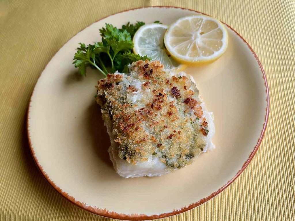 Herb-Crusted Battered Cod with Lemon Butter