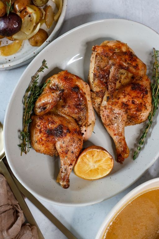 Herb-Roasted Cornish Hens with Garlic Butter