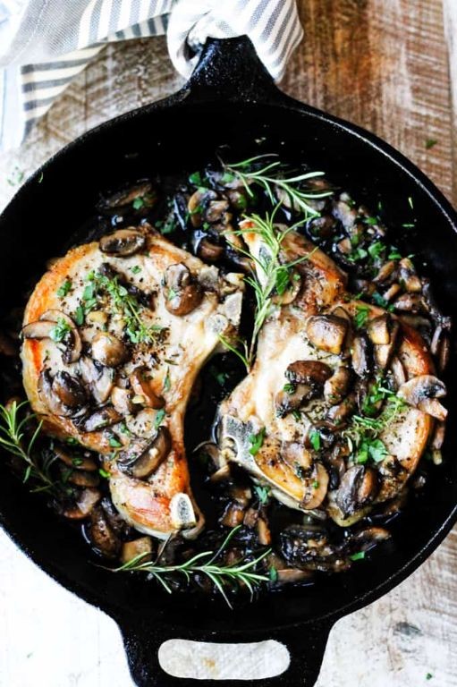 Herb-Roasted Mushroom Pork Chops