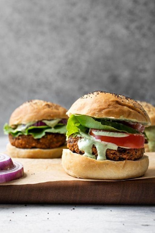 Herbed Chickpea Burgers with Lemon Garlic Aioli