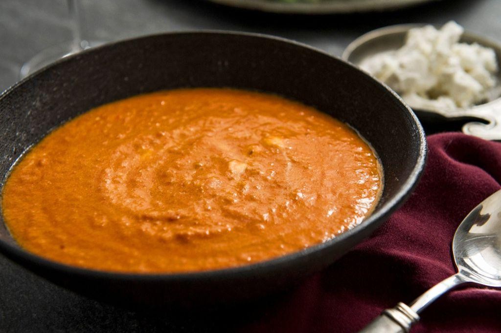 Herbed Goat Cheese Tomato Bisque