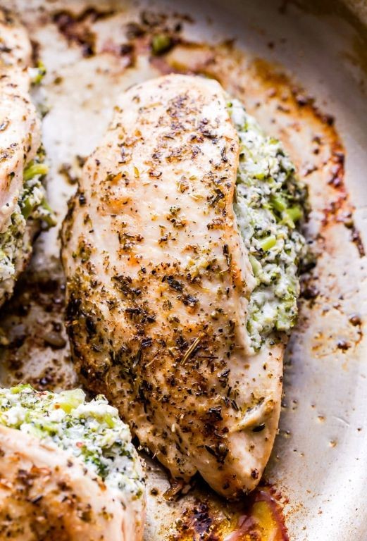 Herbed Goat Cheese and Broccoli Stuffed Chicken