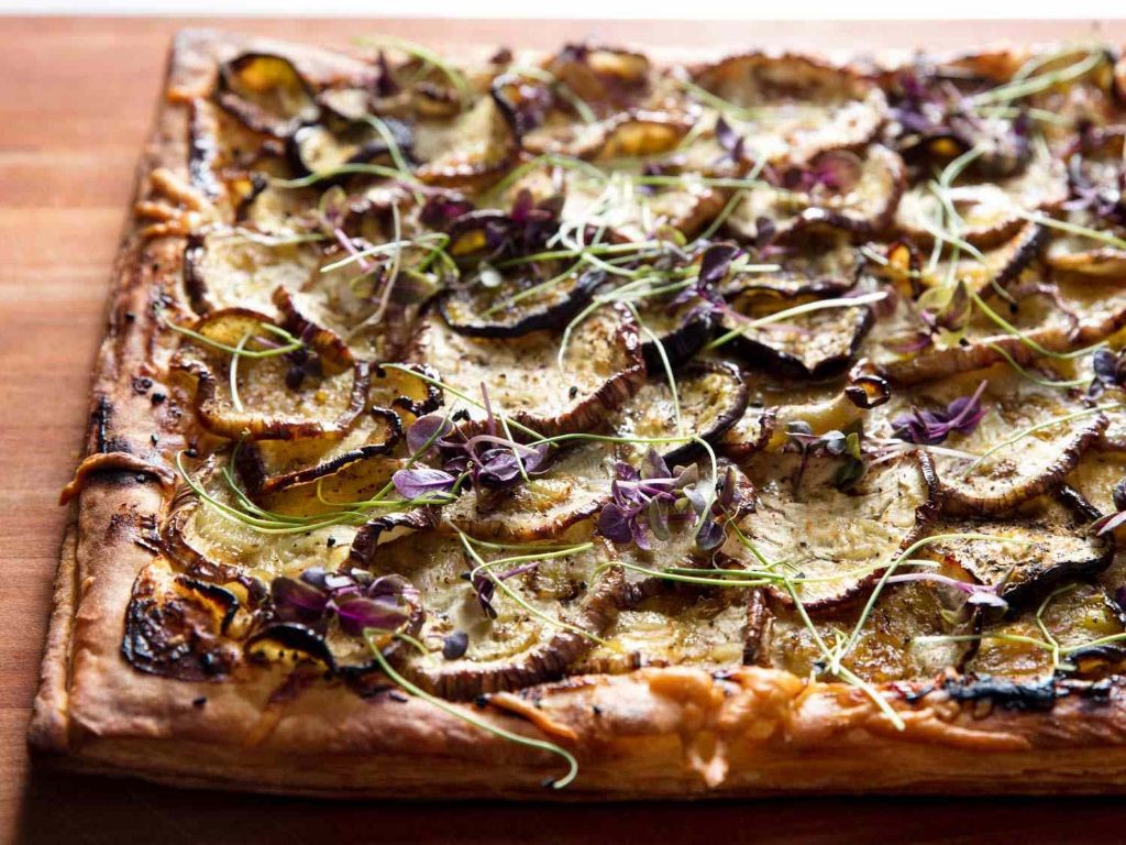 Herbed Mini Eggplant and Goat Cheese Tartlets