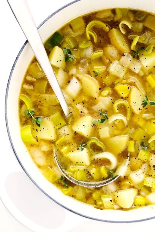 Herbed Potato Leek Broth Soup