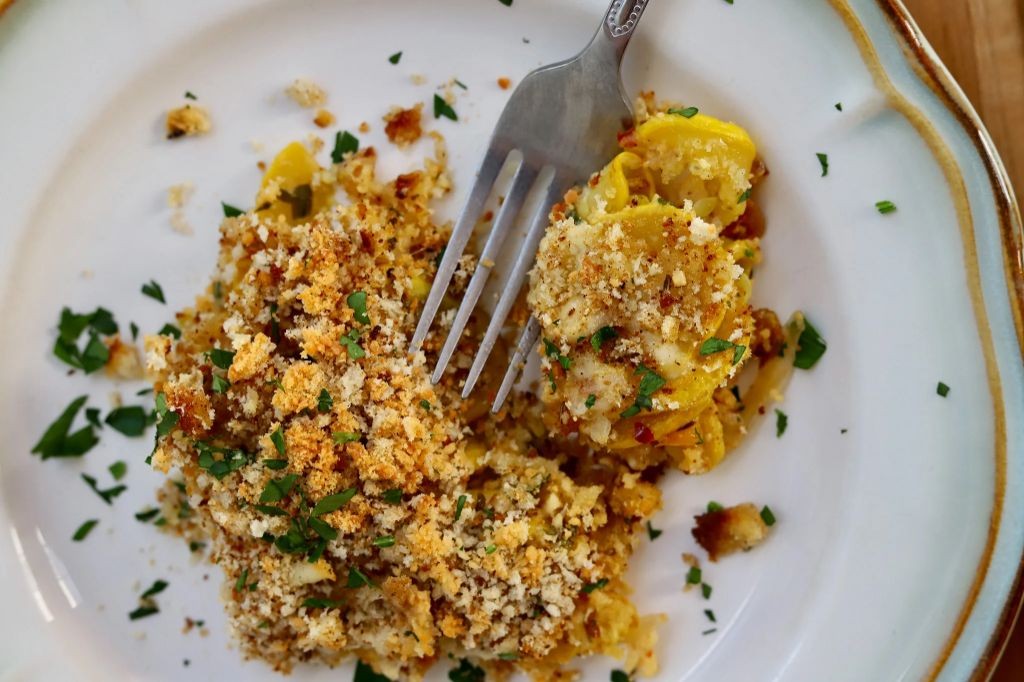 Herbed Squash Casserole with Garlic Butter