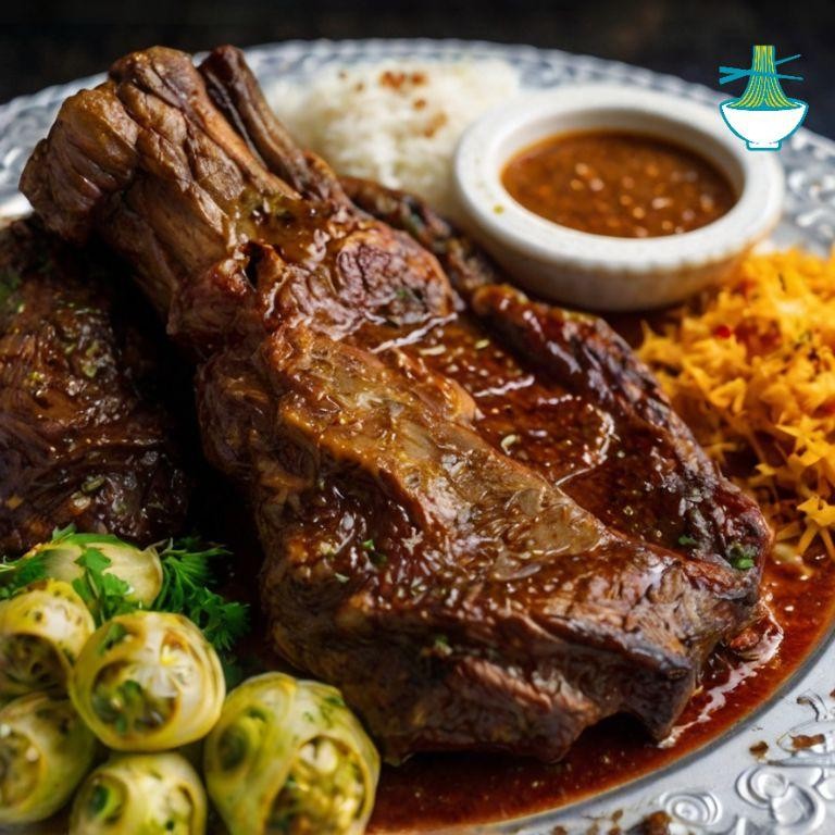 Hilib ari (grilled goat meat)